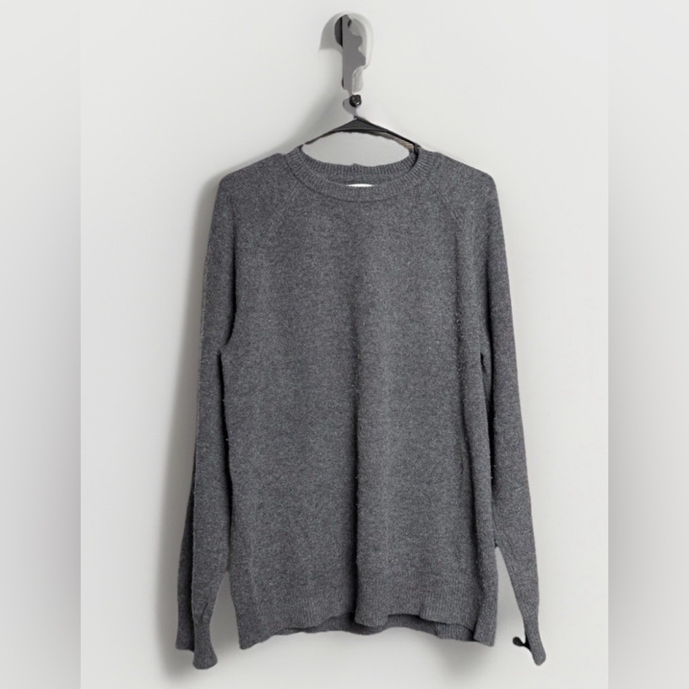 Goodthreads Gray 100% Lambswool Crewneck Sweater Size L